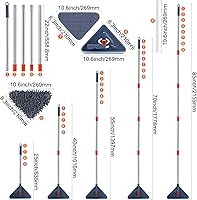 Vista 2 de 85 Inch Wall Cleaner with Long Handle, 360° Rotatable Wall Mop, Wall Washer Cleaner Tool for Walls/Ceiling Fans/Dust/Baseboard/Floors Clean, 6