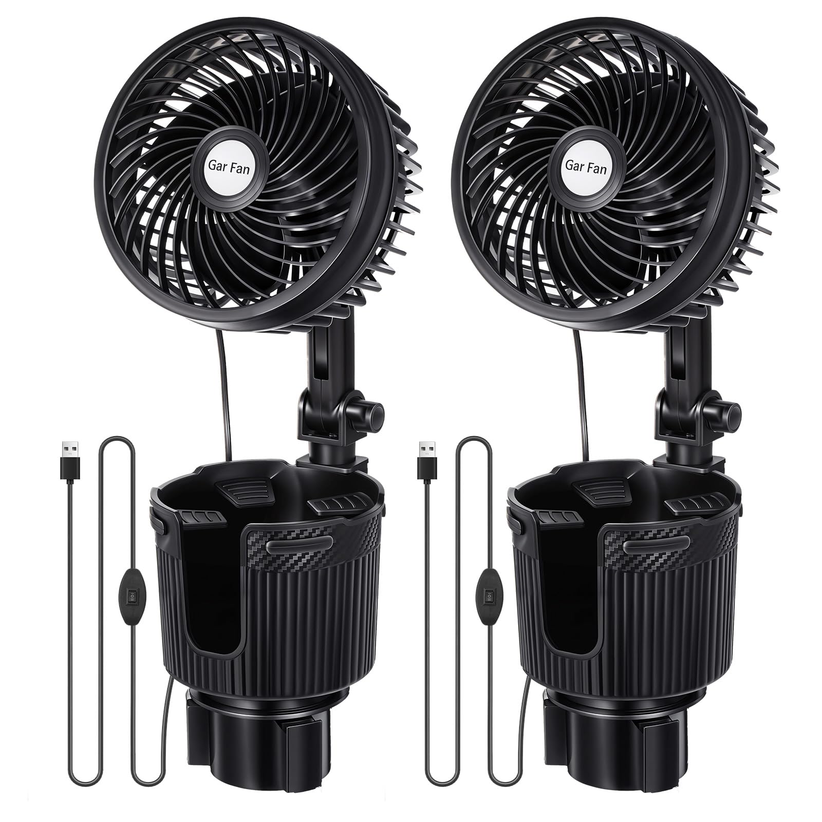Ventilateur USB voiture 2 vitesses DaisyInner pivotant à 360°