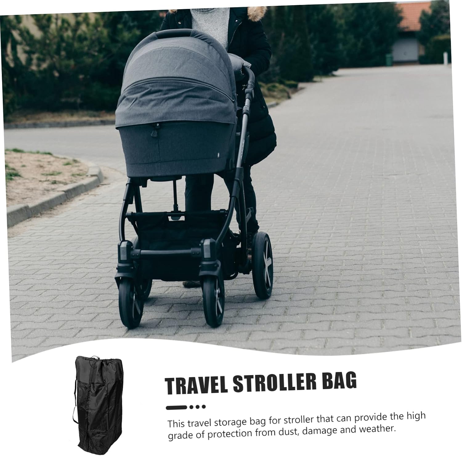 Toddmomy 2pcs Stroller Bag for Airplane Travel Heavy-duty Water-resistant Storage Double Shoulder Straps Fits Single and Double Strollers for Convenient Gate Check