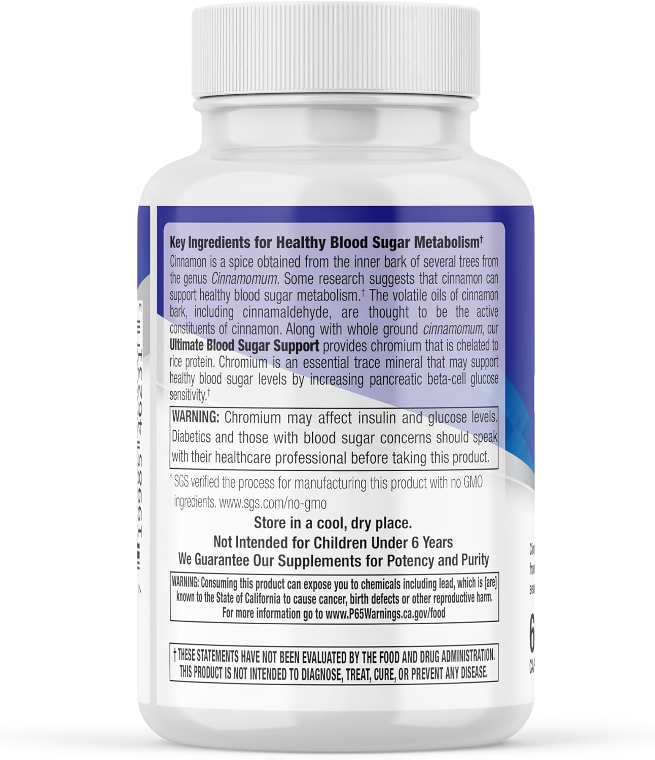 Supplement Facts panel on PREDIA Ultimate Blood Sugar Support bottle