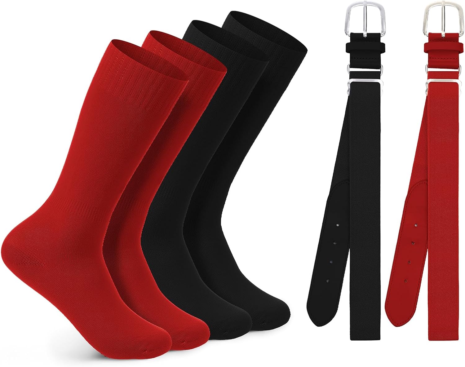 Kids Baseball Socks and Belt Combo Set Softball Socks for Youth Boys Baseball Belt