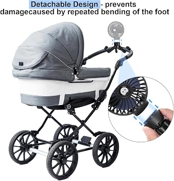 Portable Stroller Fan Rechargeable Clip-On Fan Personal Desk Fans
