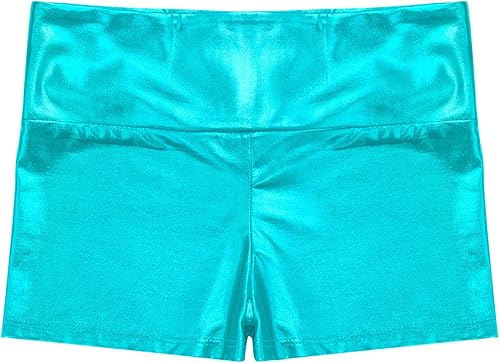 Miniatura 4 de Pantalones cortos metálicos brillantes para niñas, hip hop, jazz, danza, gimnasia, entrenamiento, yoga, pantalones cortos deportivos, ropa de baile