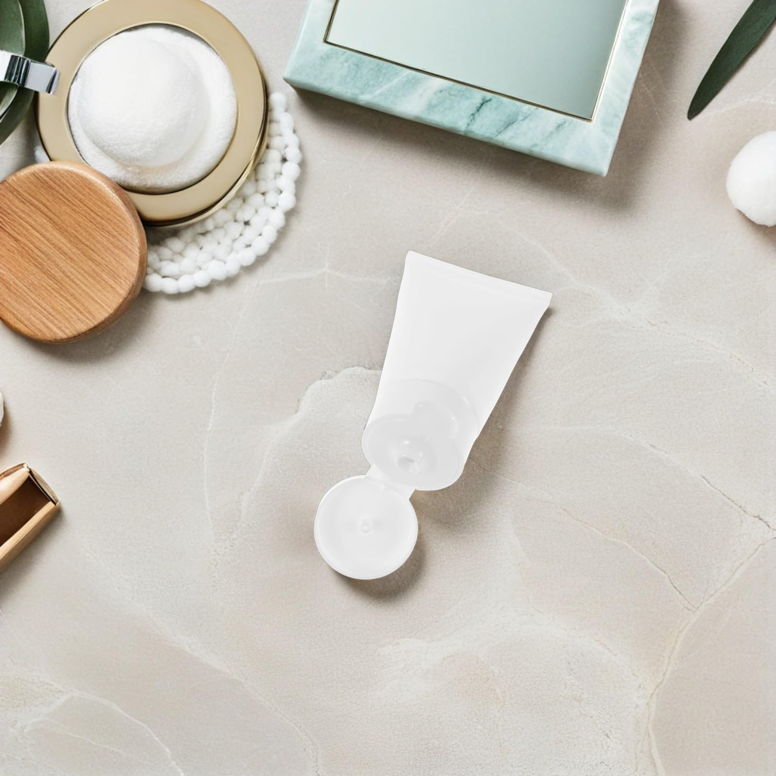 50 Botellas de Plástico Pe de 30ml para Cosméticos Rellenable y Portátil, Tubos Exprimibles Ideales para Viaje y Muestras de Loción o Crema