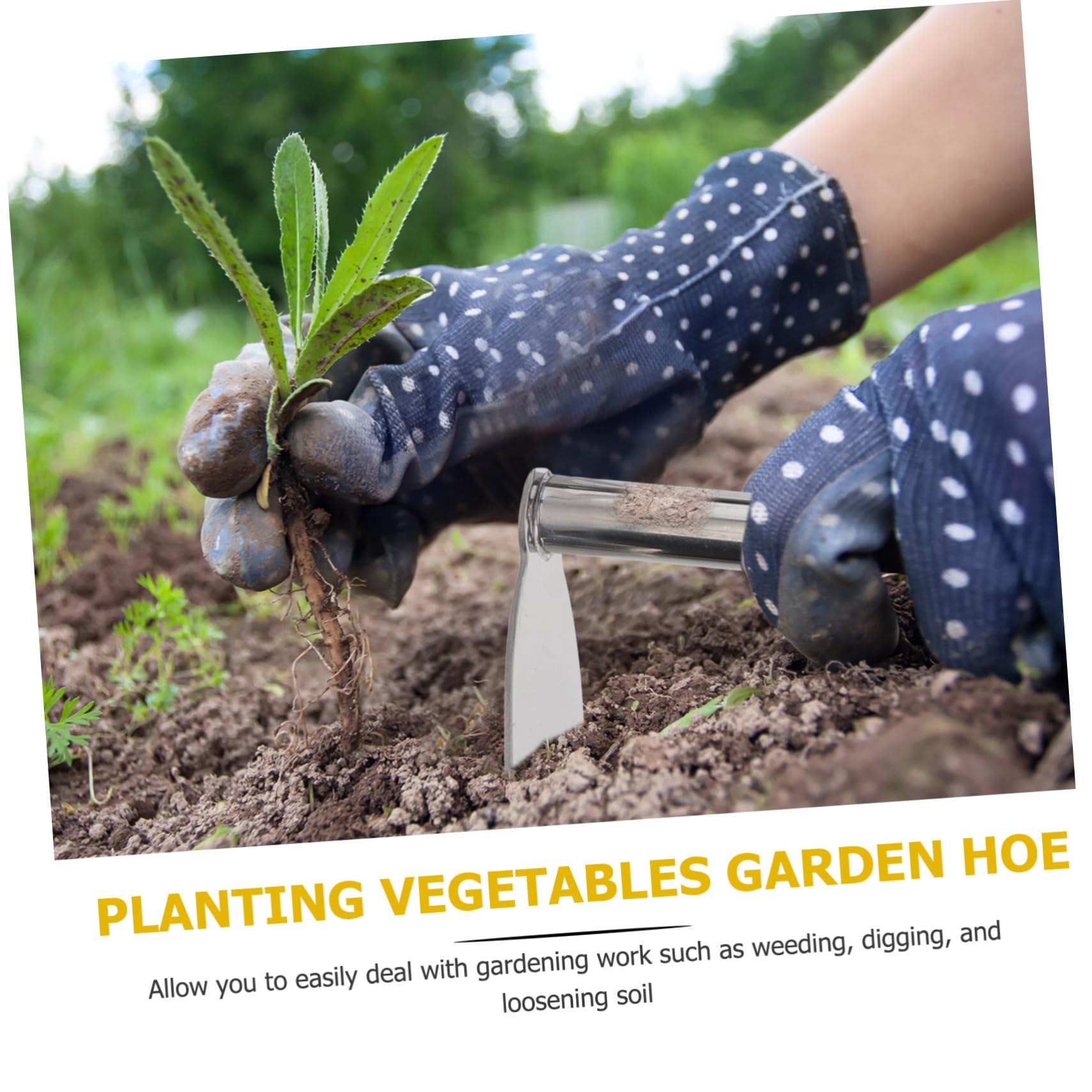 Abaodam 2 Stck. Gartenhacke Werkzeug Hochleistungs-Stahlweinehohne Hacke für den Gemüseanbau Erdhacke Gartenversorgung Hacke zum Pflanzen von Blumen Rostfreier Stahl Silver