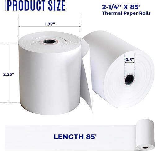 Miniatura 2 de TheBestLoft Printivites - Rollos térmicos de papel POS de 2-14 pulgadas x 50 pies, paquete de 50 unidades para impresoras de recibos, terminales