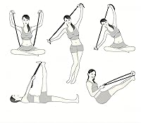 Vista 8 de Bandas de resistencia de fitness con asas, bandas de resistencia para entrenamiento, banda elástica ajustable para ejercicio y yoga, ejercicio de 3