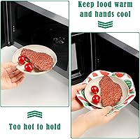 Vista 5 de CHENGU Juego de 5 soportes cómodos para microondas, soporte multiusos resistente al calor, almohadillas con patrón geométrico de frutas, a prueba