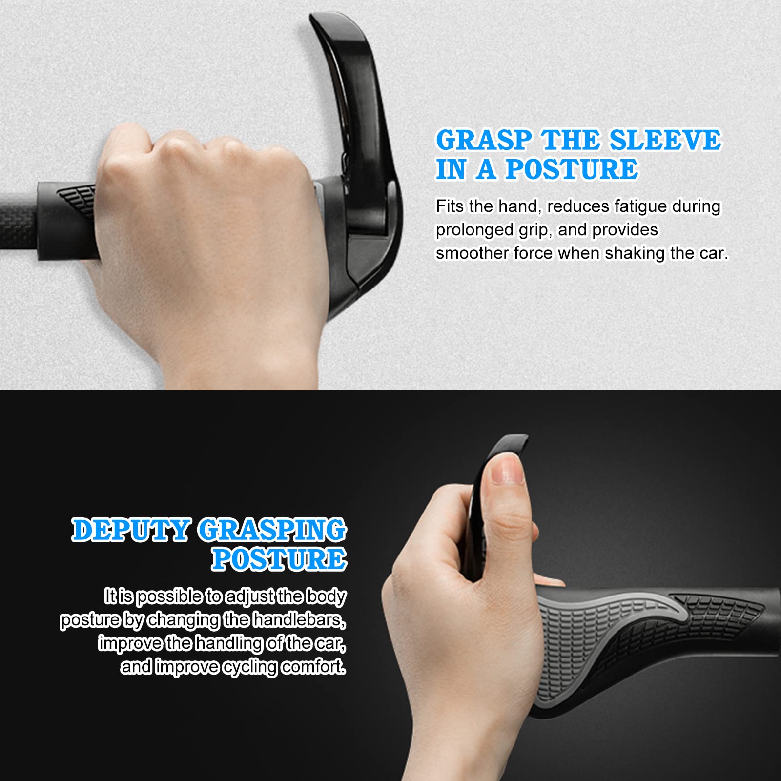 Impugnature Bici A Corno - Alluminio E TPR, Antiscivolo, Per MTB, Trekking, E-bike - Foto 6