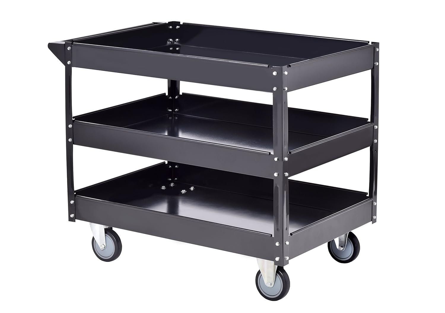 Exсluѕіvе Dіѕсоunt 70% Prісе  Muscle Carts SC4025-3BLK Steel Industrial Commercial Service Cart with Swivel Casters, 40"D x 25"W 32"H, 330 Pound Capacity, Black