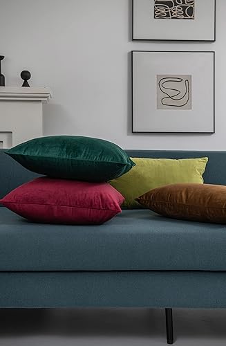 Miniatura 5 de 2 fundas decorativas de terciopelo para almohada, Terciopelo, Verde, 18"x18"