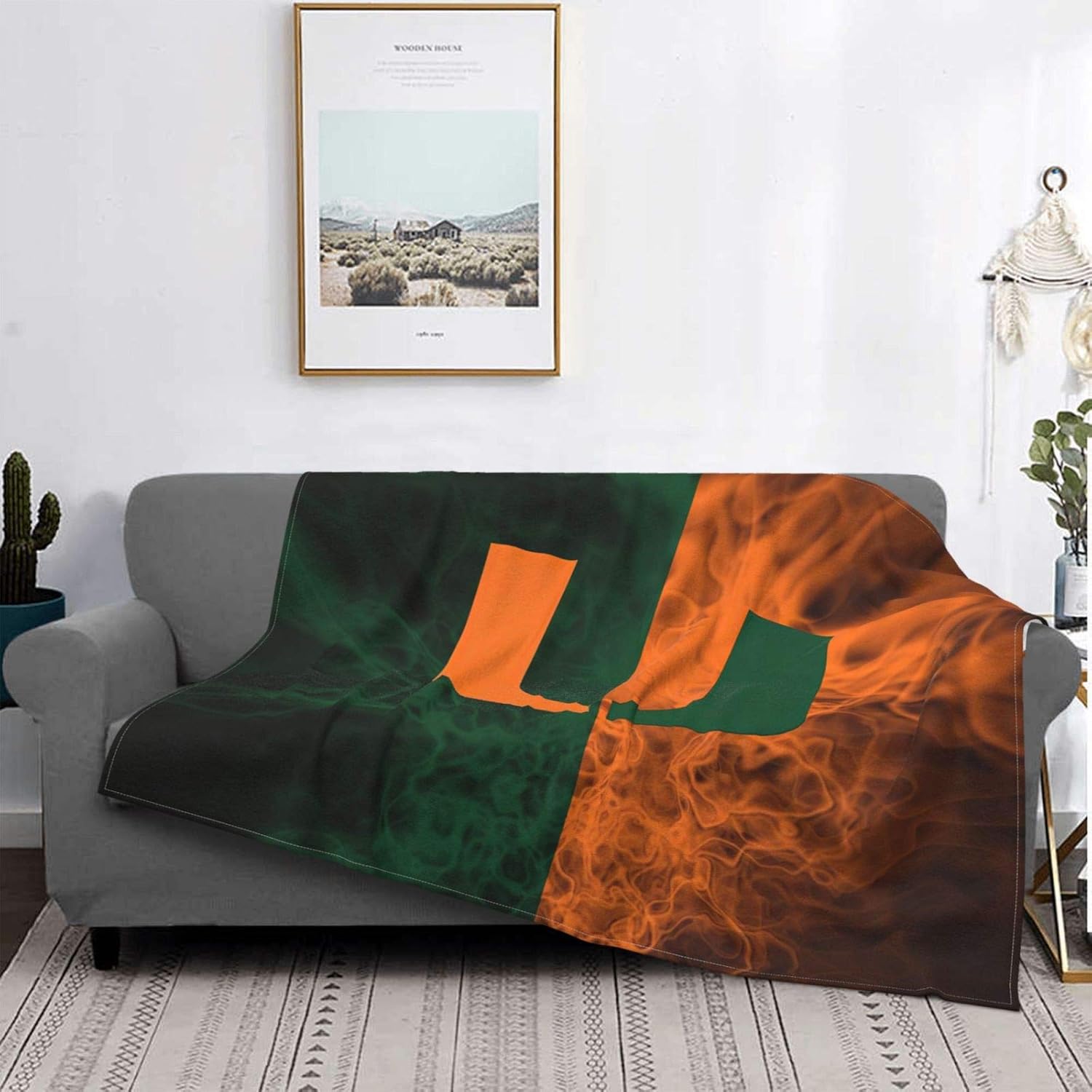 Littlearth Miami Hurricanes Blanket 3D Printed Blanket