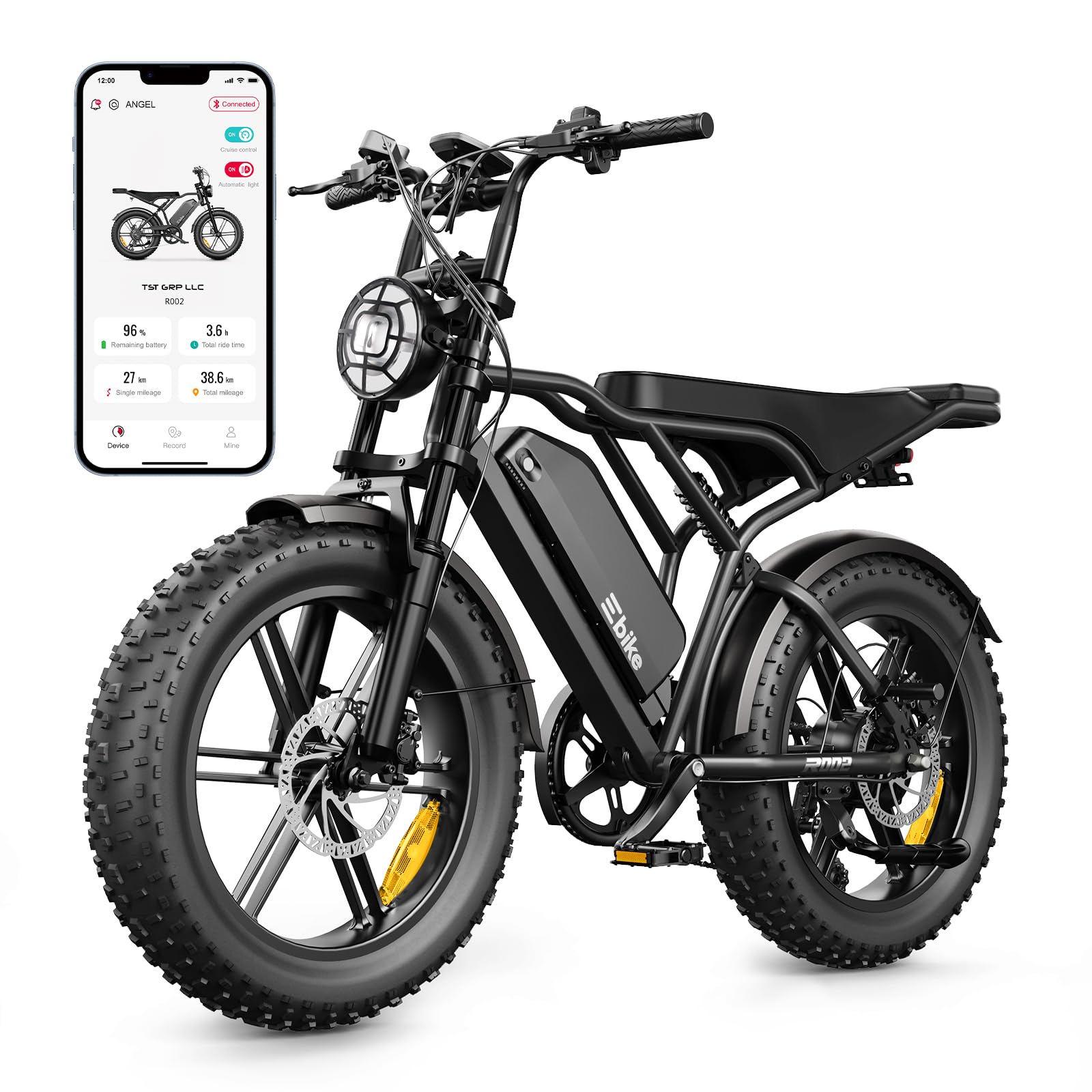 SISIGAD E Bikes Mountainbike Fatbike 20 Zoll mit 48V 15Ah/ 25Ah Batterie, Elektrofahrrad Herren Damen Elektro Fahrrad mit LCD Display und App, Ebike 250W Motor 25km/h E Fahrrad