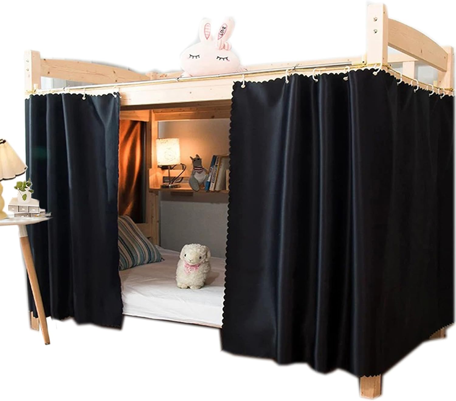 Dorm Home Solid Thicken Bunk Blackout Bed Curtains Cloth Bed Canopy Students Single Sleeper，2panels