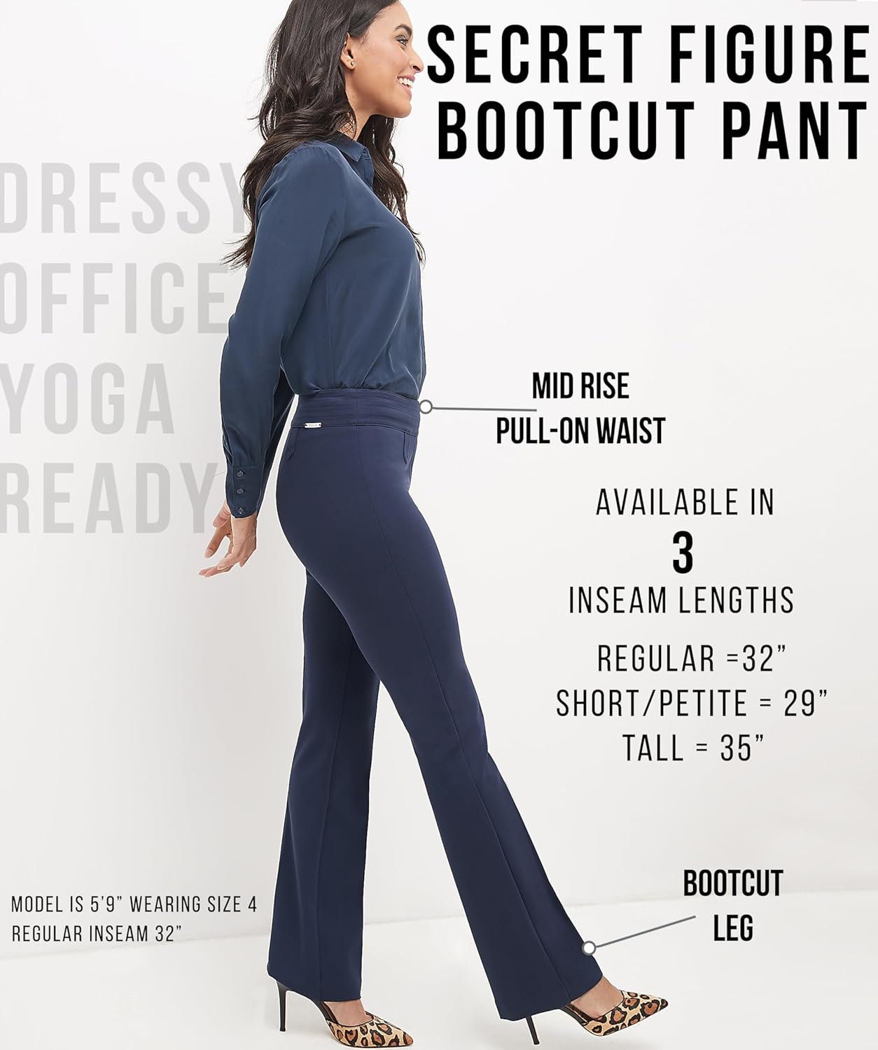 Rekucci Women's Secret Figure Pull-On Knit Bootcut Pant w/Tummy Control - Image 6