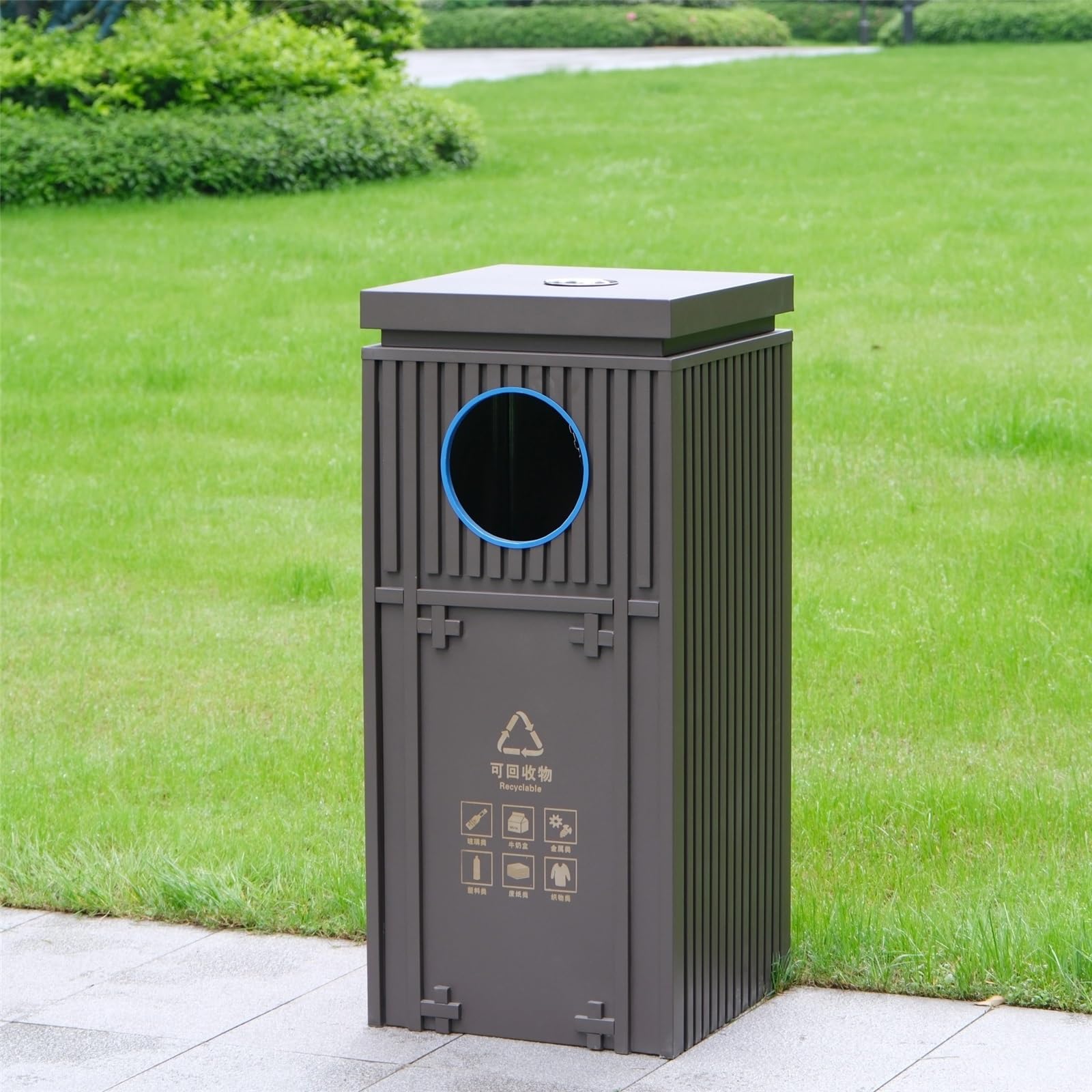 Odpady i recykling Kosz na śmieci w stylu retro, metalowy, do holu hotelowego, na zewnątrz, do miejsc publicznych Patio