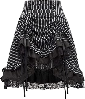 KANCY KOLE Falda gótica con volantes ajustables y bajos estilo steampunk con falda de corsé