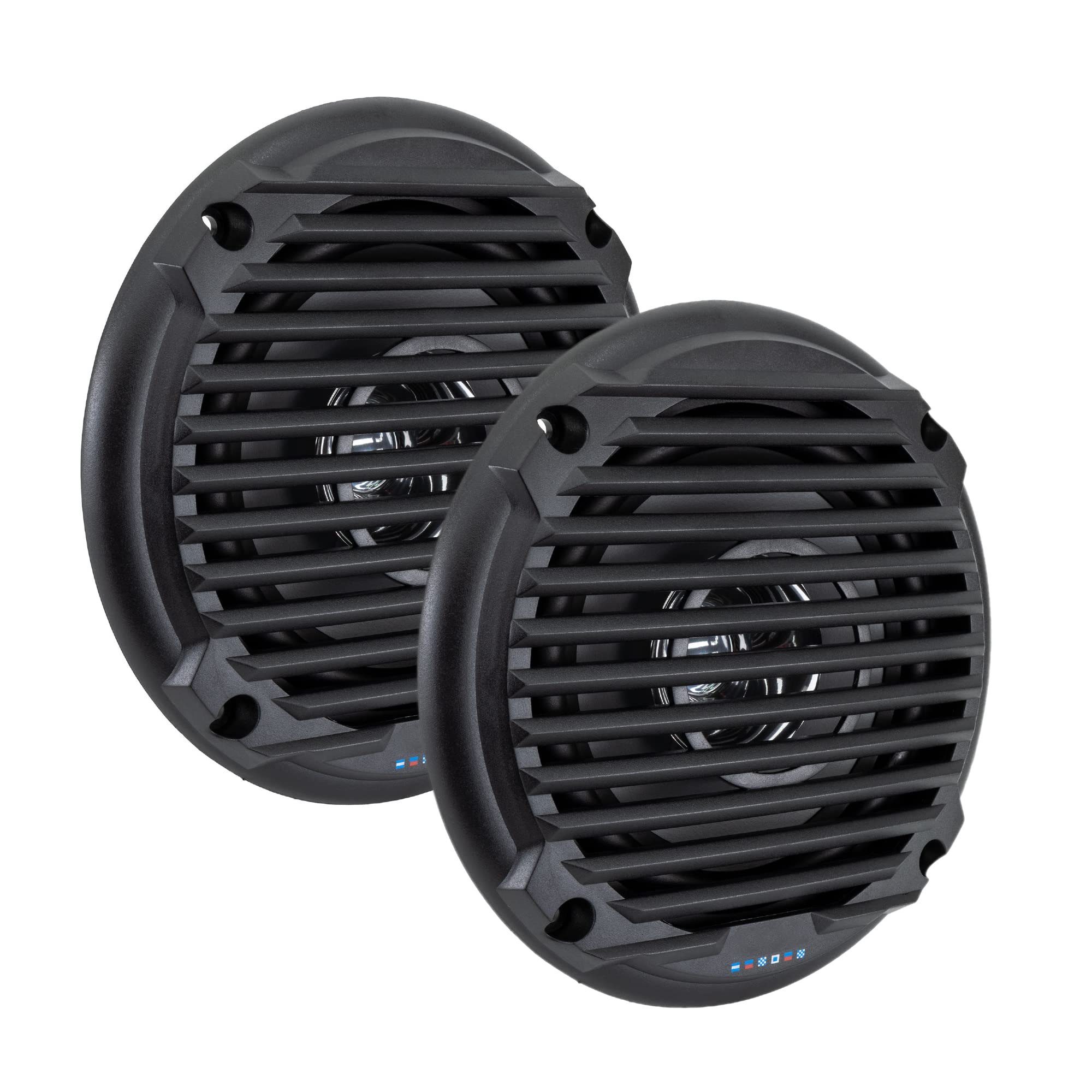 RecPro RV Speakers | Dual Cone Style Speaker | 5.25" Diameter | 1.5" Mounting Depth | 2-Pack (Black)