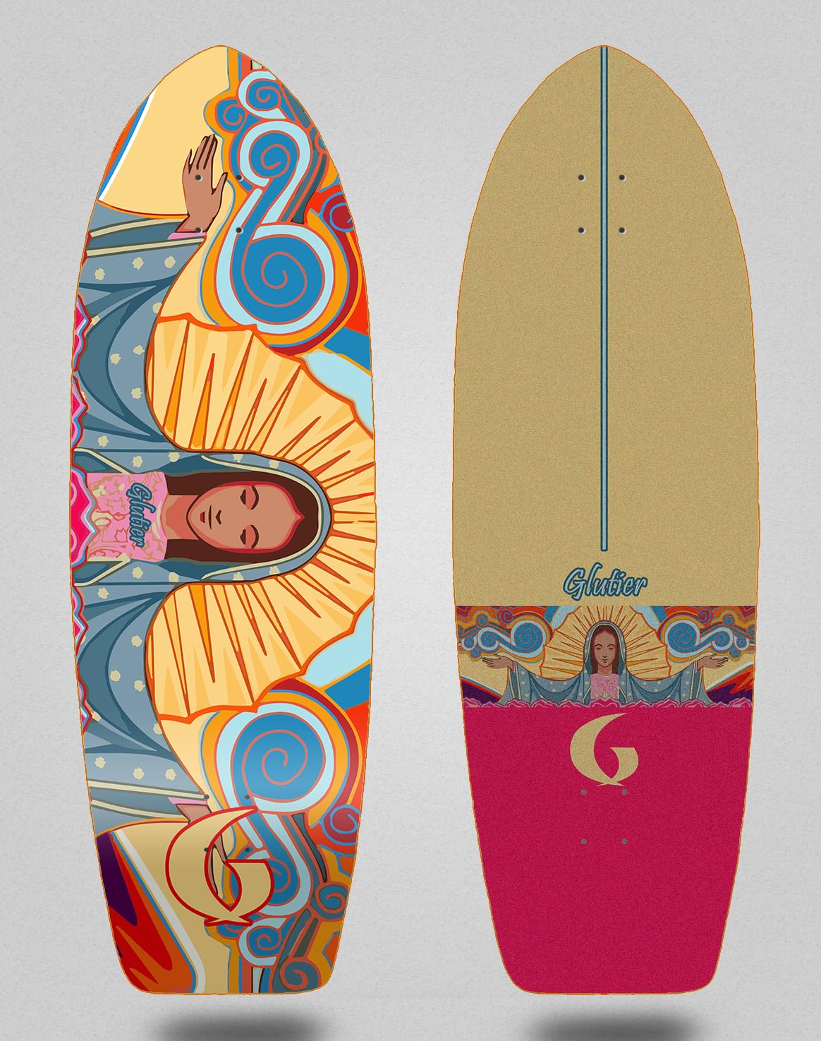 surfskate Deck Tabla monopatin Skate Skateboard - Mary Pro 30 Fat Tail