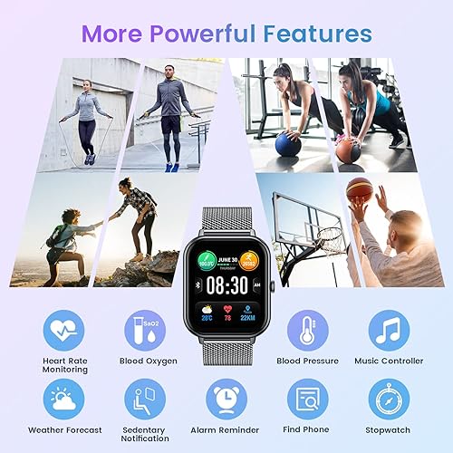 Miniatura 6 de Reloj inteligente para mujer con rastreador de ejercicios reloj inteligente de llamadas Bluetooth de 1.83 pulgadas con monitor de presión arterial