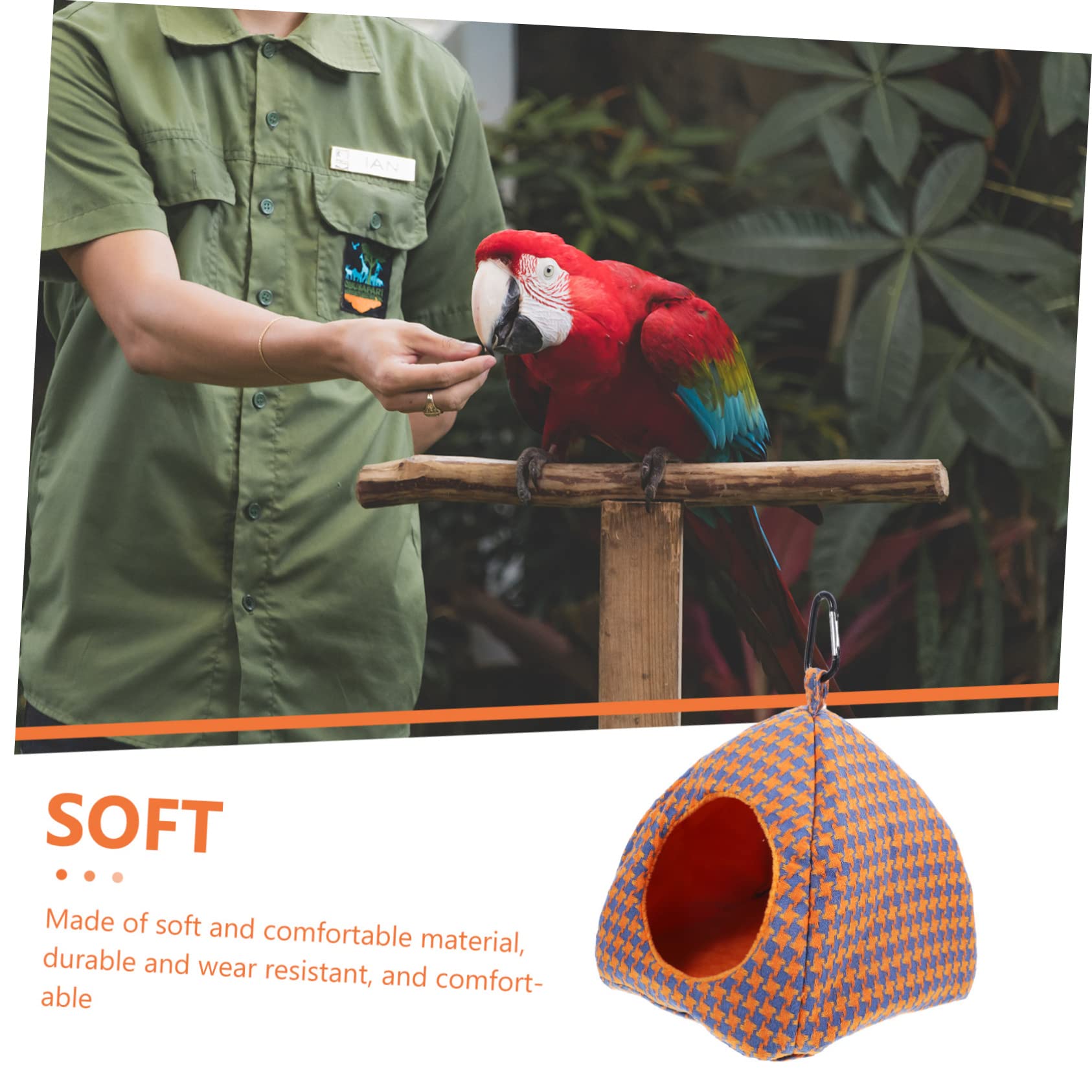 BESPORTBLE 3pièces Hamac Suspendu pour Oiseaux pour Perruches Et Petits Oiseaux Lit De Pratique pour Cage Et Intérieur avec Motif à Carreaux
