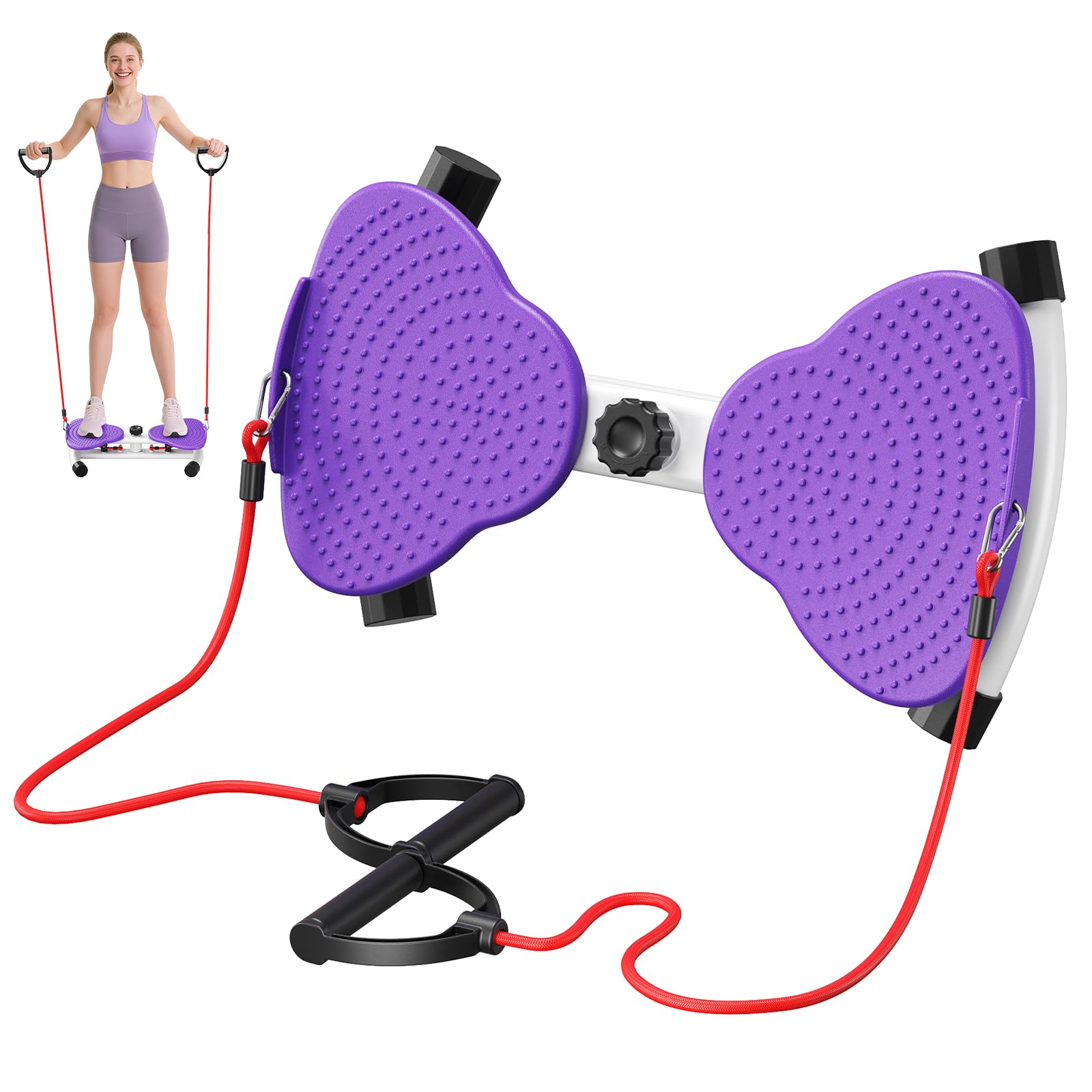 Torsion Disque de Taille, Twist Waist Disc Board avec cordon de serrage, équipement de fitness pour la maison,Appareil de torsion de la taille avec résistance réglable et fonction de massage