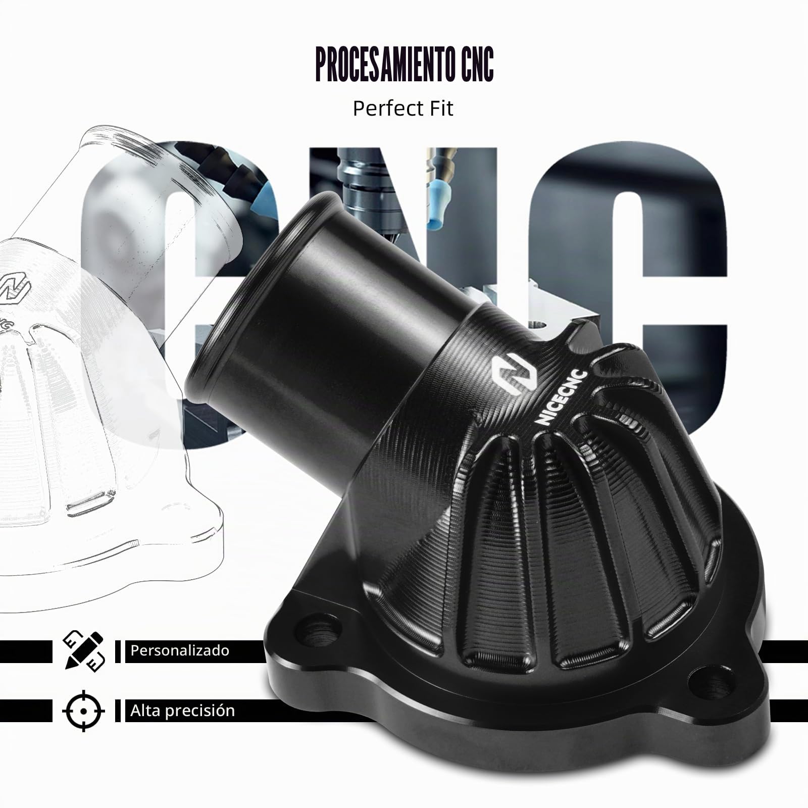 NICECNC Cubierta de Carcasa de termostato Compatible with Norden 901 / Expedition 2022-2024, 790 890 Duke/R 2018-2024, Accesorio de tubería de Agua, Repuesto para 63535019000, 63535019200,