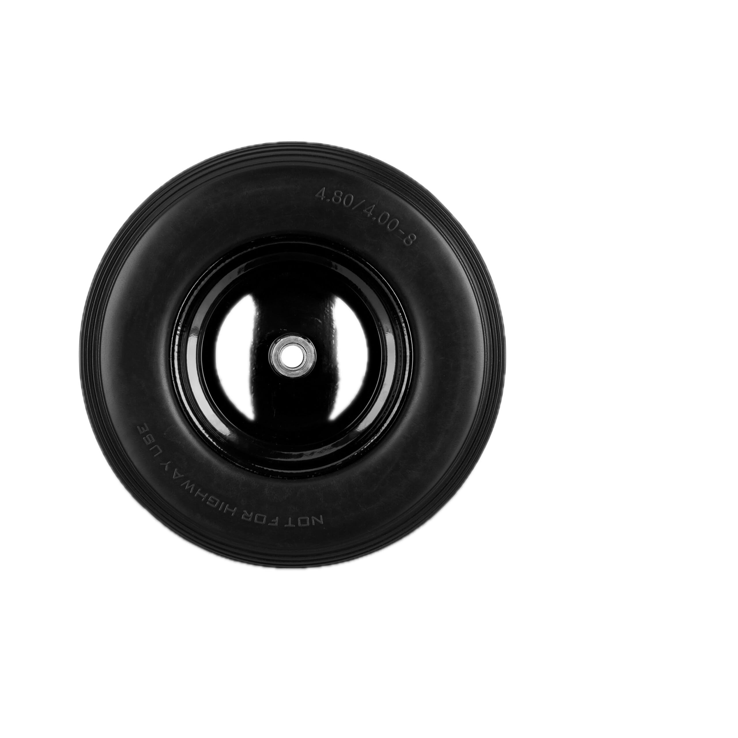Roue de brouette 4.80 4.00-8, Lot de 2, Roue Caoutchouc, Roue de Secours, Jante, pneus Diable 100 kg Charge, Noir