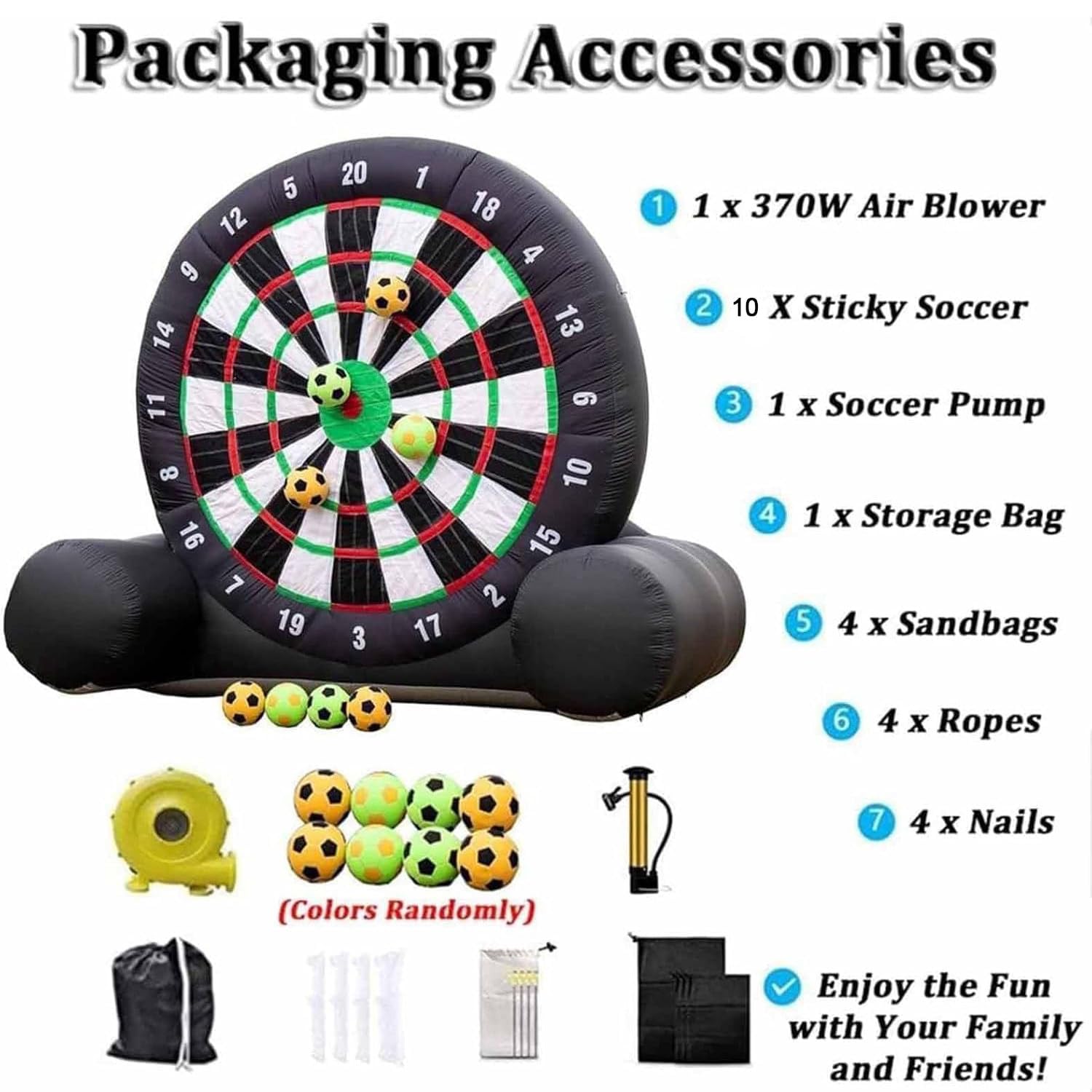 Juego de mesa inflable gigante para exteriores con pelotas de fútbol, soplador y marco de apoyo para divertidas actividades grupales y eventos deportivos