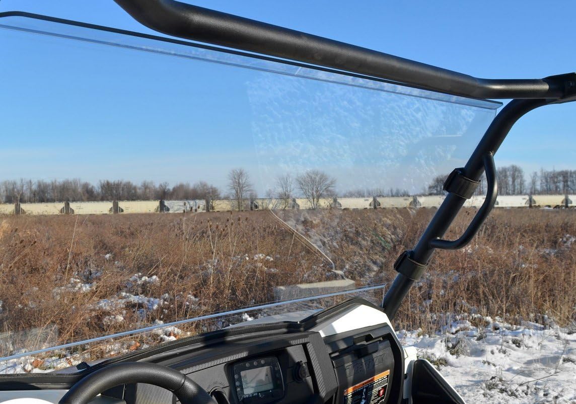 SuperATV Heavy Duty Scratch Resistant Full Windshield Compatible with Kawasaki Teryx 800 / Teryx 4 800 2016+ | 1/4" Thick Polycarbonate 250 Times Stronger Than Glass | Includes Pre-installed Bulb Seal