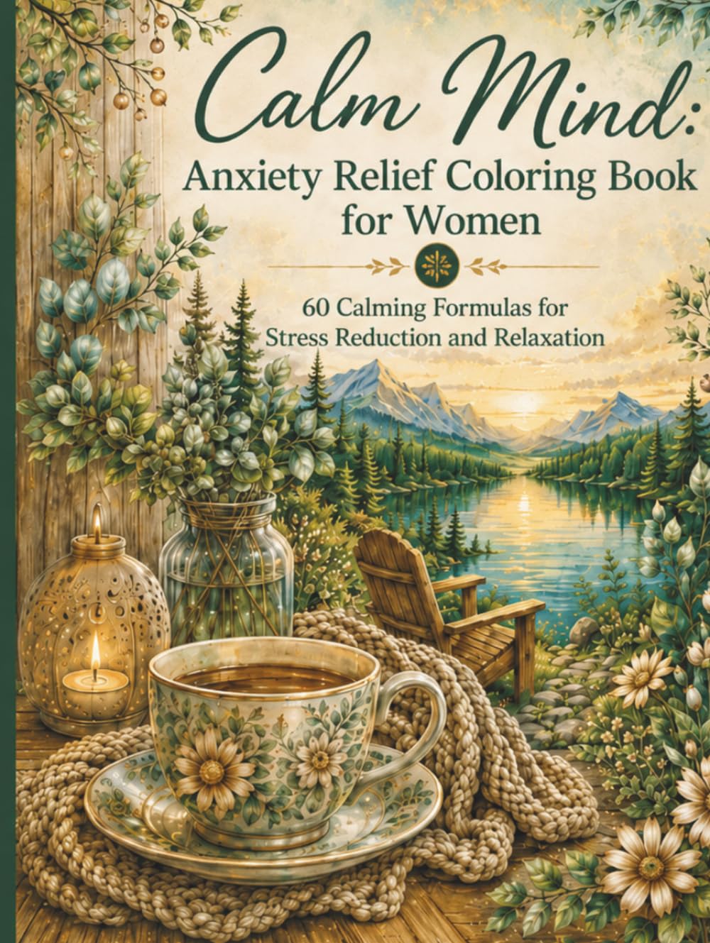 Calm Mind: Anxiety Relief Coloring Book for Women: 60 Calming Formulas for Stress Reduction and Relaxation