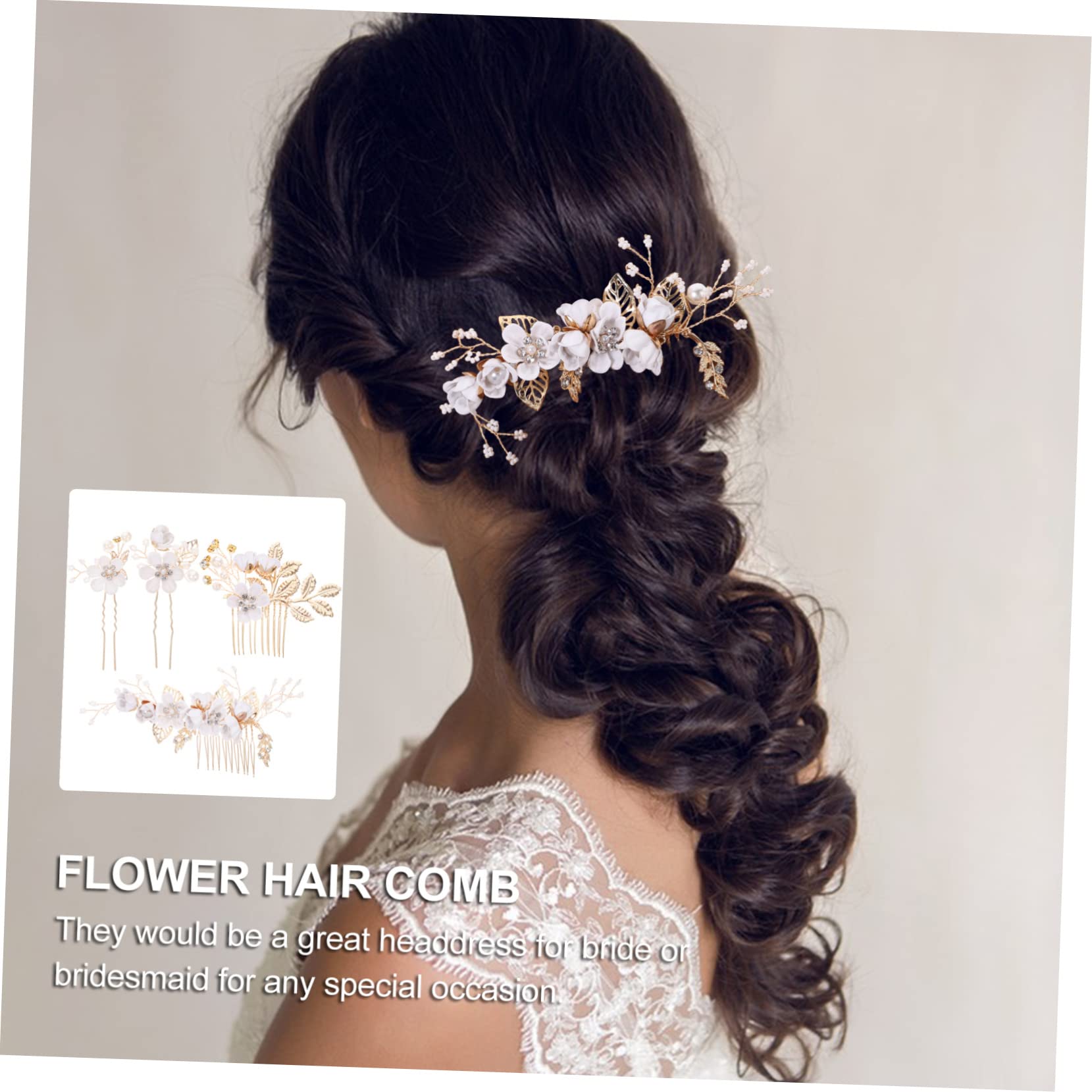 Housoutil 16stücke Goldene Blüten-haarkämme Für Braut Teiliges Elegantes Hochzeits-haaraccessoire Haarnadeln Für Besondere Anlässe Langlebige Materialien Und Feine Verarbeitung Für