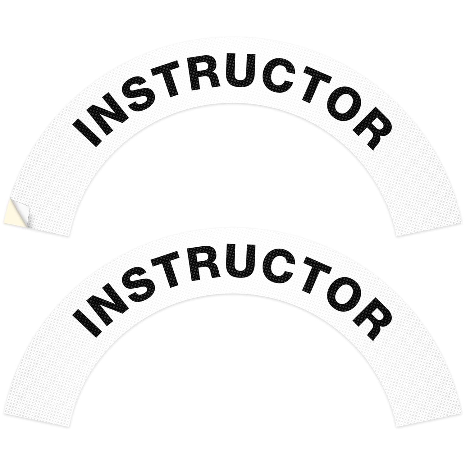 Instructor Hard Hat Sticker, (2 Pack) 3x6.8 Inches, 3M EGP Reflective, Construction Hat Decal, Made in USA by Sigo Signs