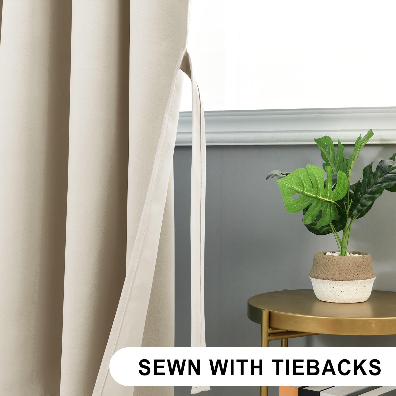 DWCN Tende oscuranti opache con nastro arricciato, set da 2 pezzi, altezza 175 x larghezza 140 cm, tende oscuranti con lacci per tende, per soggiorno, camera da letto, isolamento termico, protezione