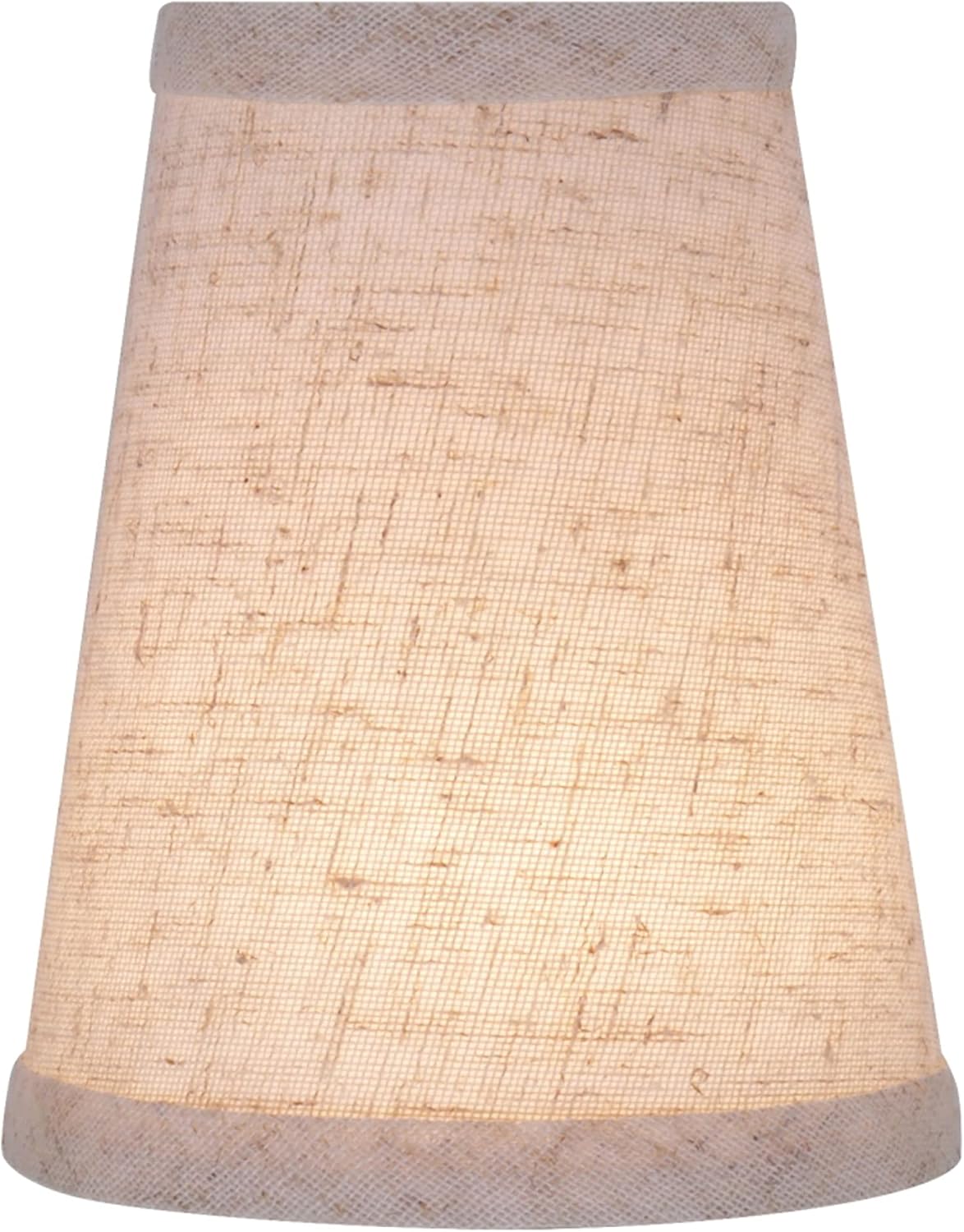 Aspen Creative 32656-2B Small Hardback Empire Shape Chandelier Clip-On Lamp Shade Set (2 Pack), Transitional Design in Flaxen, 4" bottom width (2 1/2" x 4" x 5")