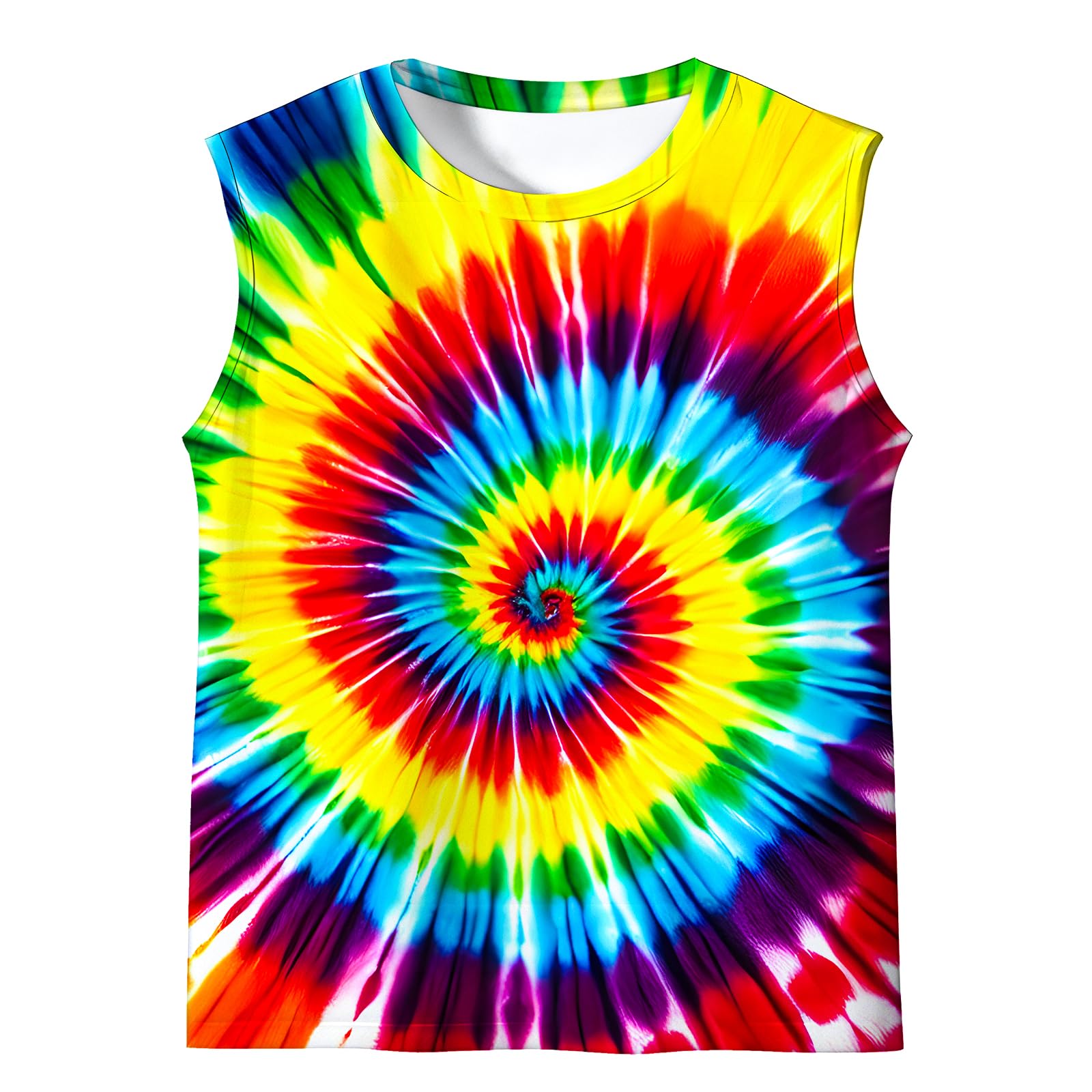 Kids Tie Dye Tank Tops Boys Girls Sleeveless Tee 5-14 Years