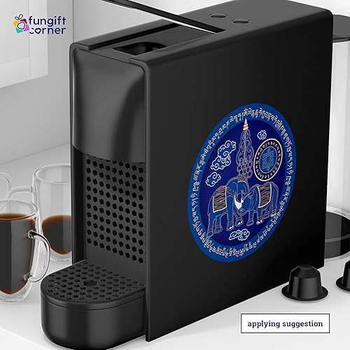 Miniatura 2 de Calcomanías de elefante azul y rinoceronte con personal Ksitigarbha Feng Shui, símbolo de protección contra pérdida de dinero, regalo de Feng Shui,