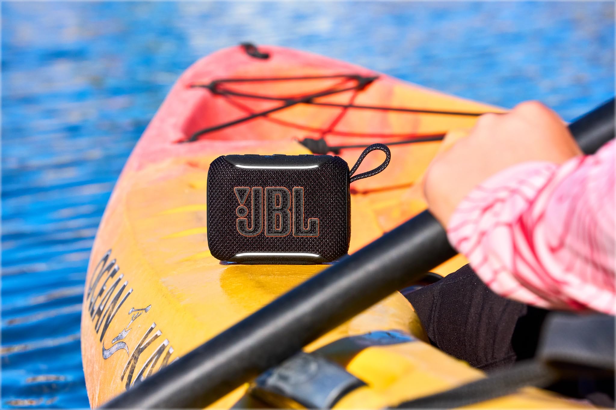 JBL Go 5 Portable Bluetooth Speaker with Pro Sound & Deep Bass, Ambient Edge Lighting, Upto 10 Hours Playtime, IP68 Waterproof, AirTouch Pairing, Auracast, USB-C Lossless Audio (Black) — Amazon image 4