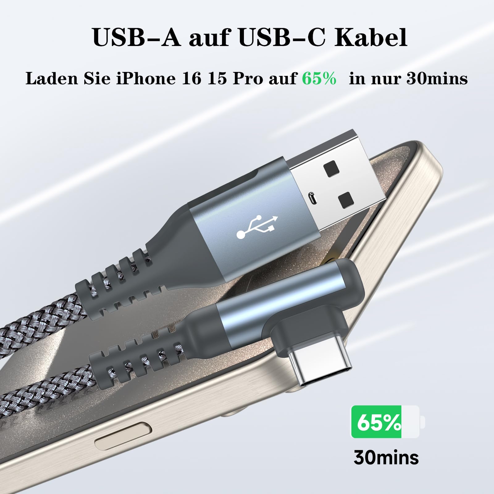 AviBrex Cavo USB C 3.1A ricarica rapida,[2pack,2m] Cavo di ricarica USB C Angolo Tipo C Cavo Nylon per i Phone15/i Phone16 Pro/Max/Plus,Sam sung Galaxy S24 S23 S22,S21,S20 S10 S9,S8,Note10,M31,A71