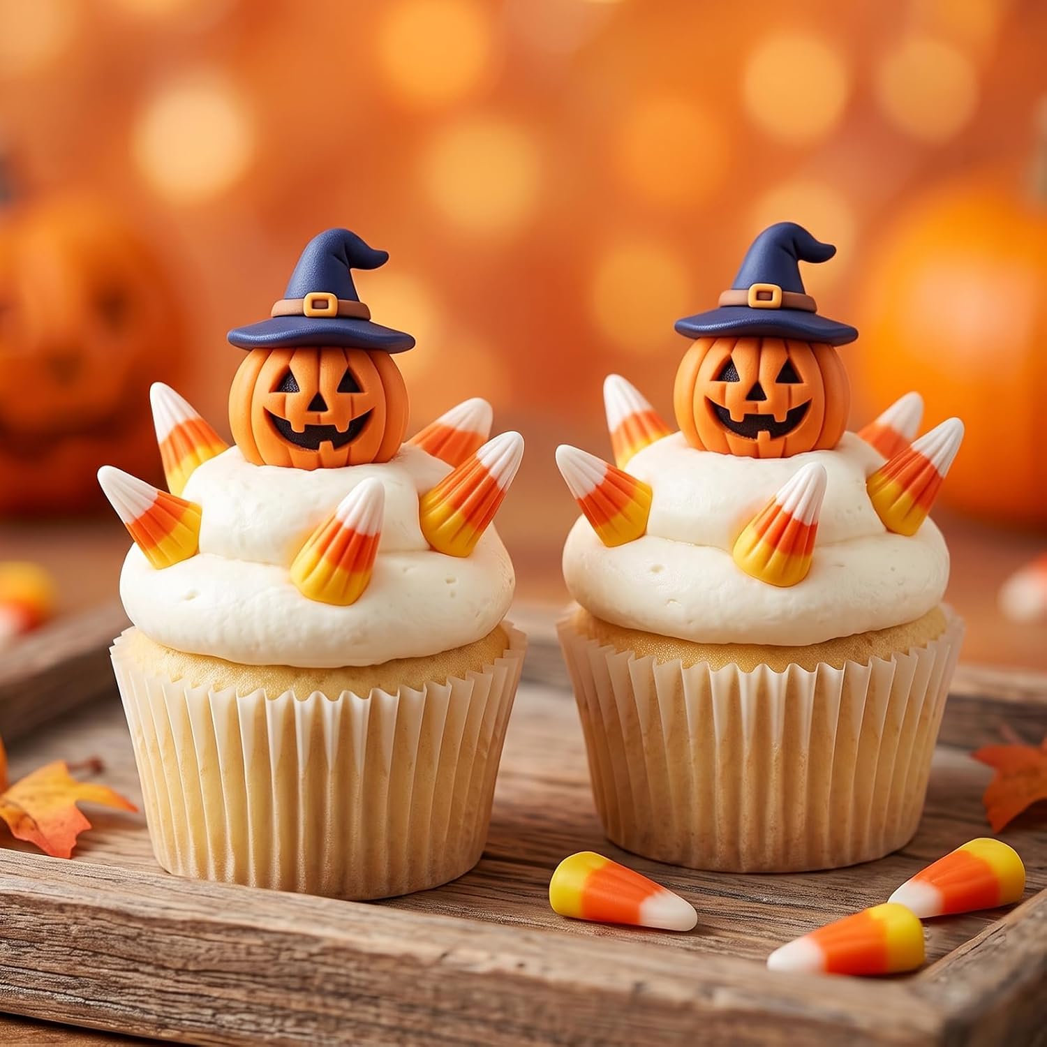 50 Pcs Halloween Fake Candy Corn Resin Artificial Decorations