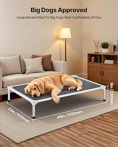 Miniatura 4 de VEVOR Cama elevada para perros a prueba de mordidas, cuna elevada portátil para perro con marco de metal de tubo de aluminio y malla de textileno