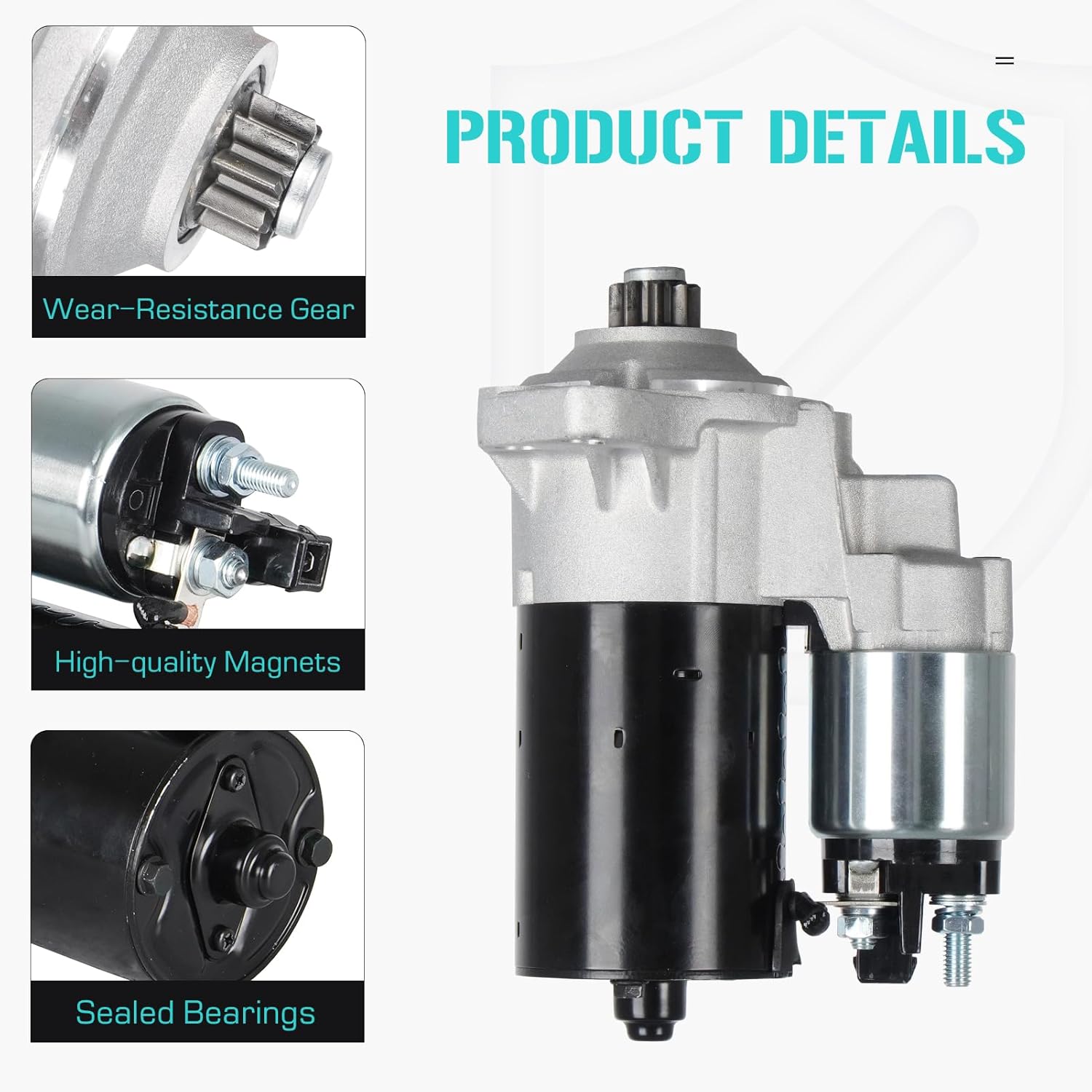 New Starter (Only for Auto) for Beetle 1.8L 99-05 2.0L 98-05, for Golf 2.0L 99-06 1.8L 00 06, for Jetta 1.8L 00-05 2.0L 99-05, 9 Teeth, Replaces for 17781 410-24025