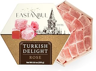 Eastanbul Turkish Delight, Turkish Delights Candy with Rose Flavor, 250g