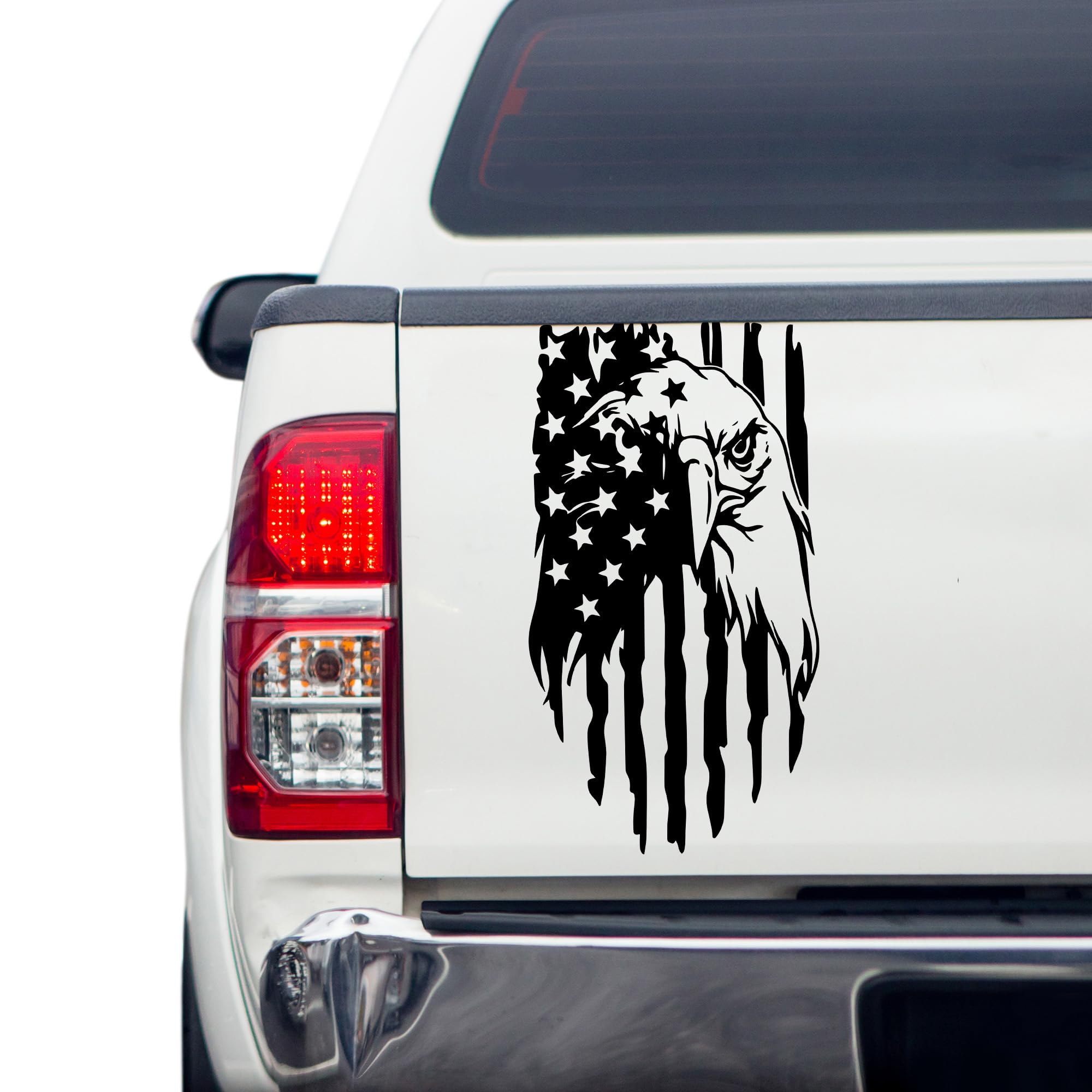 Rzuiytye Black Eagle American Flag Decal