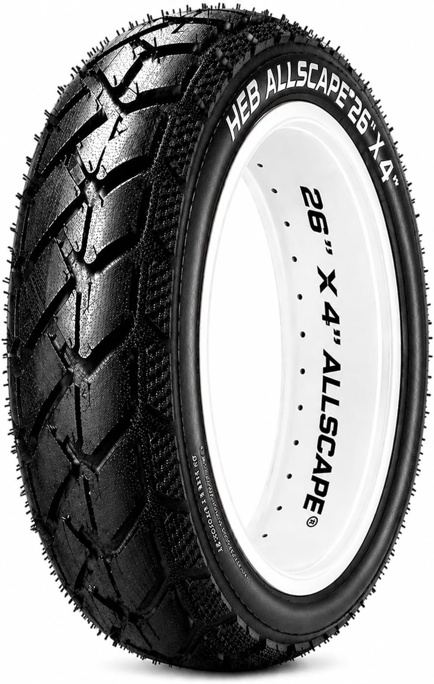 HEB ALLSCAPE 20x4.0 26x4.0 24x4.0 20x3 inch E-Bike Fat Tire, Platinum Series, Performance Puncture Resistant Heavy Duty for MTB, All Terrain Tread for Street and Trail Riding