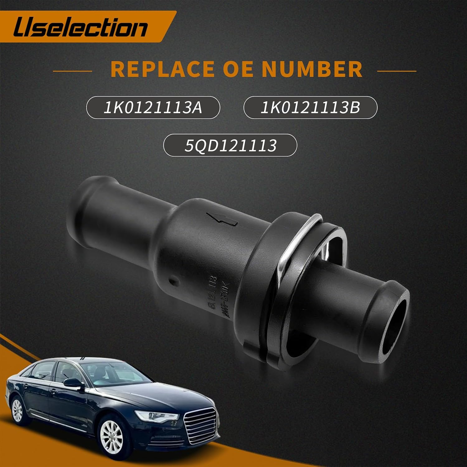 1K0121113A Engine Coolant Hose Connector for Audi Q3 VW CC Golf Jetta VIR Caddy R32 GTI Rabbit 1K0121113B 5QD121113