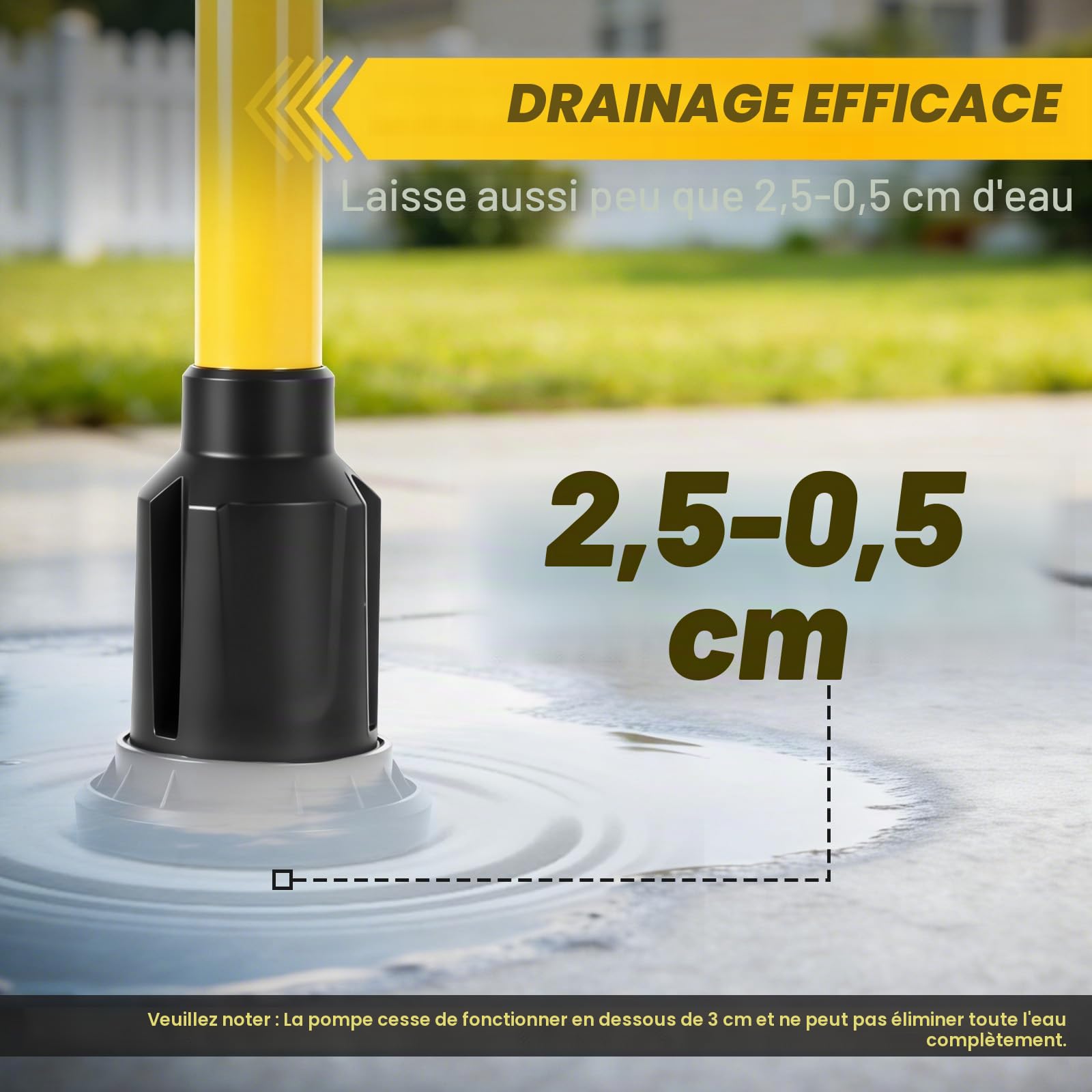 Pompe à eau sans fil compatible batterie Dewalt 20V, 1400 GPH, pompe de puisage portable sans balais avec raccord 3/4 pouce pour piscine, jardin et étang, sans batterie