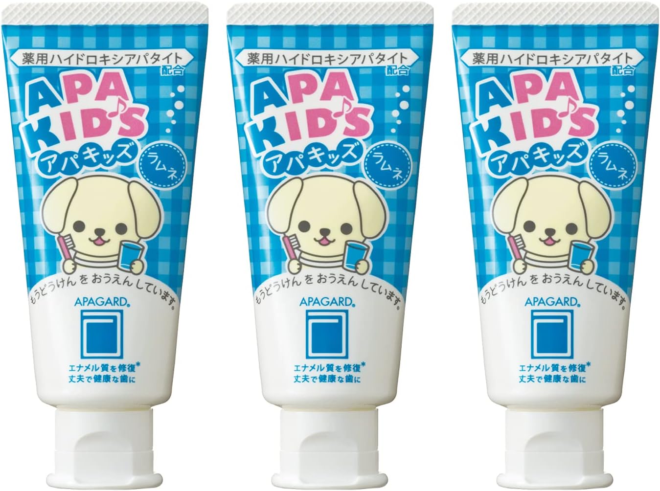 APAGARD Apa Kids Ramune Bugle Prevention Toothpaste, 3 Pieces, 2.1 oz