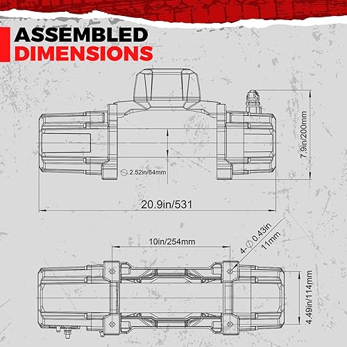 Miniatura 6 de Rugcel Winch - Cabrestante eléctrico de cuerda sintética, impermeable, de 13,500 libras, 12 V, guiacabos con escobén, control remoto inalámbrico 2