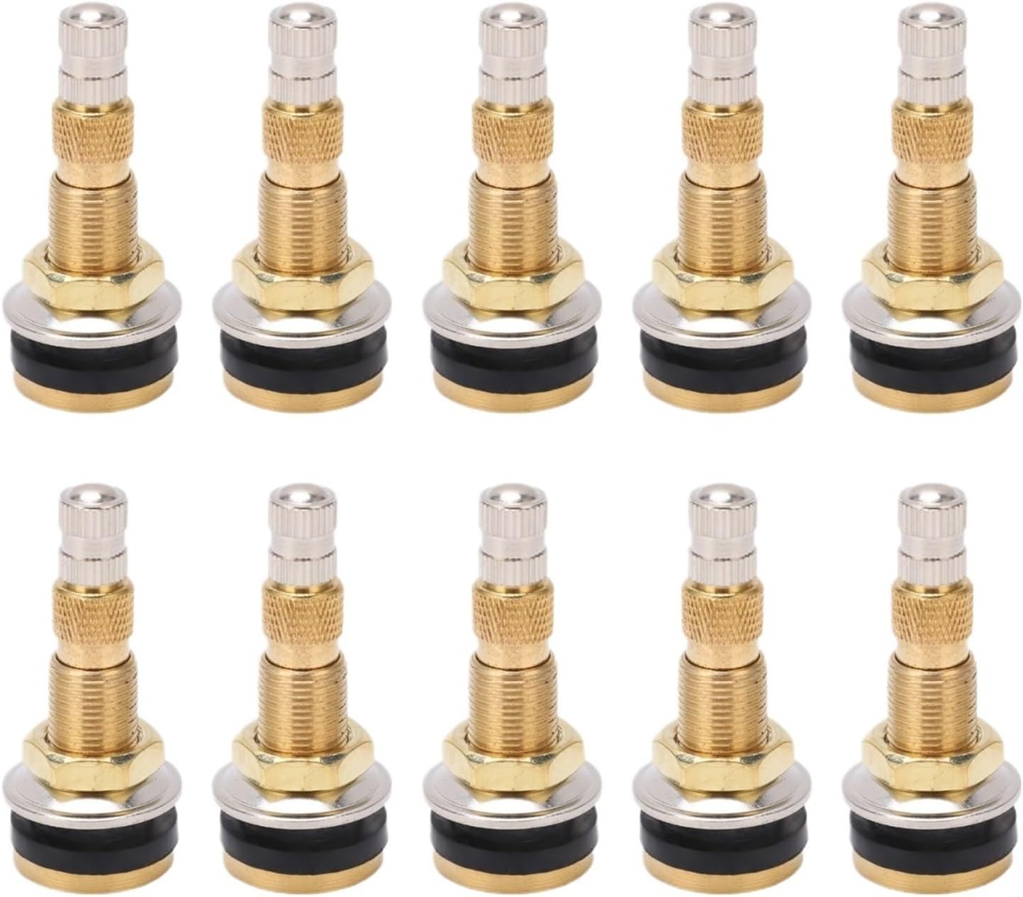 Metal Valve Stems 10pcs Air Liquid Tubeless Tire Valve Stem Brass for Tractor Hole for Tires